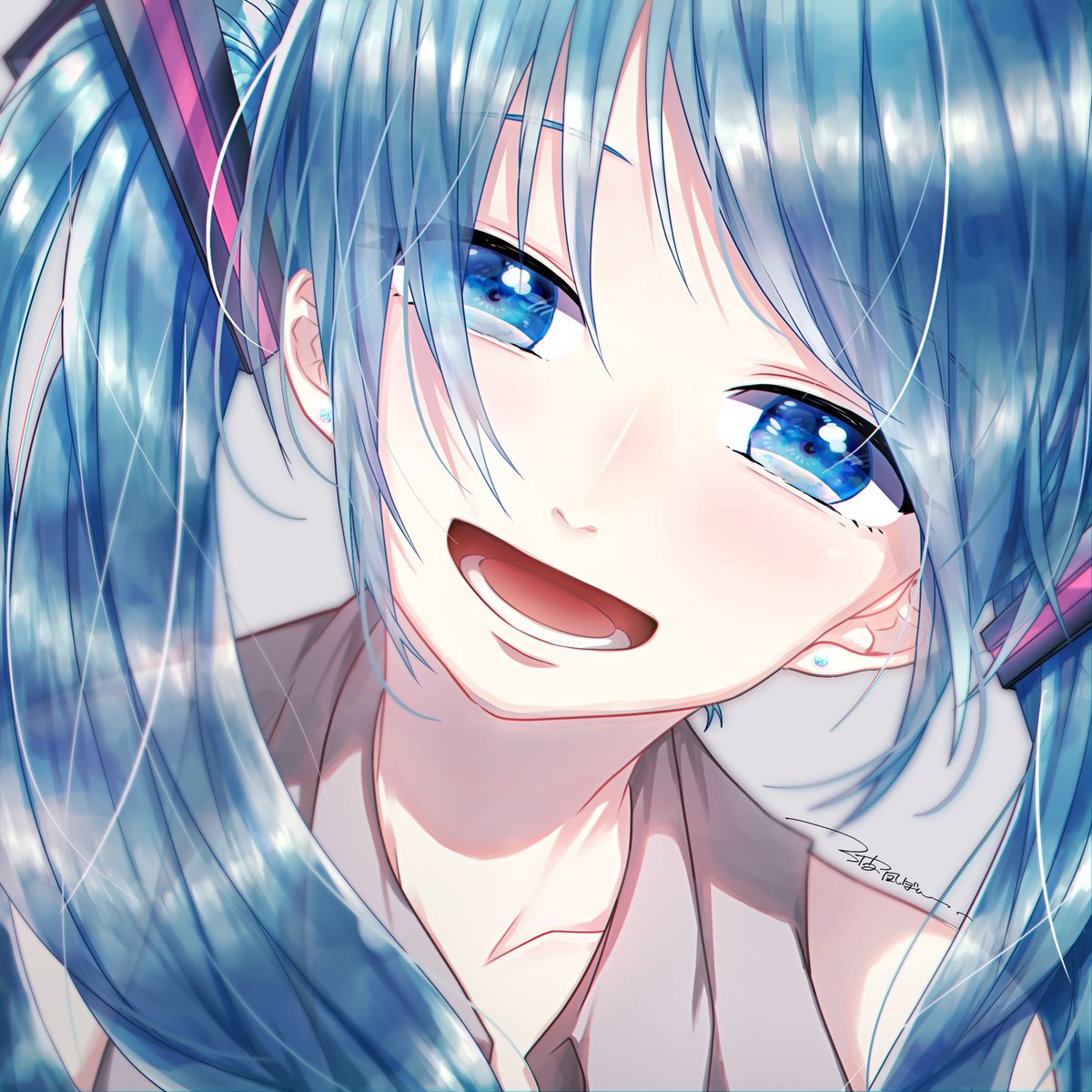 初音ミク「#初音ミクのイラストだけで興味を持ってくれる方へ届け
わたしのミクも見てくれ〜〜」|波風ぼんのイラスト