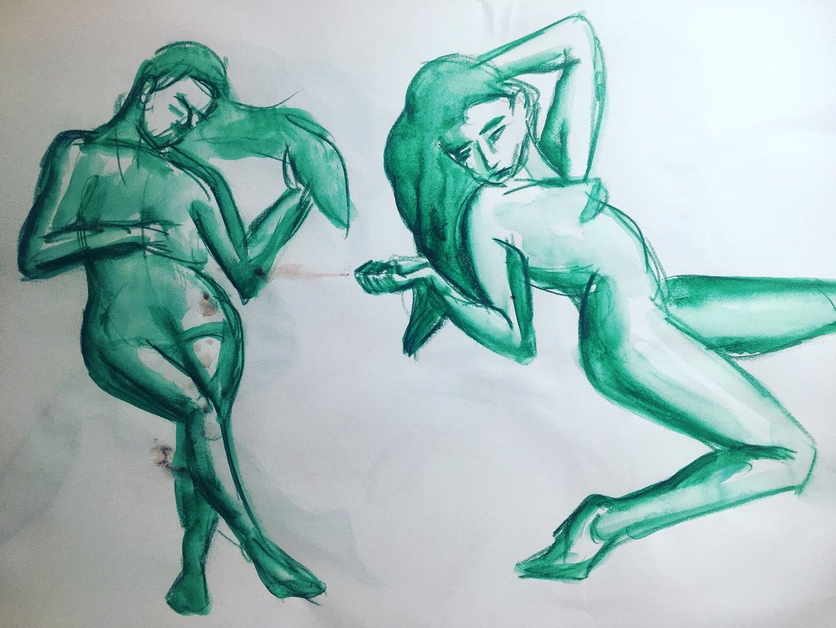 handdrawnmfa's tweet photo. Short poses (15 seconds to 5 minutes) from Croquis Cafe video 351, model Bianca Rose, in watercolor pencil on sketchbook paper.

#art #artstudent #sketchbook #drawing #figuredrawing https://t.co/b41ngiOLen