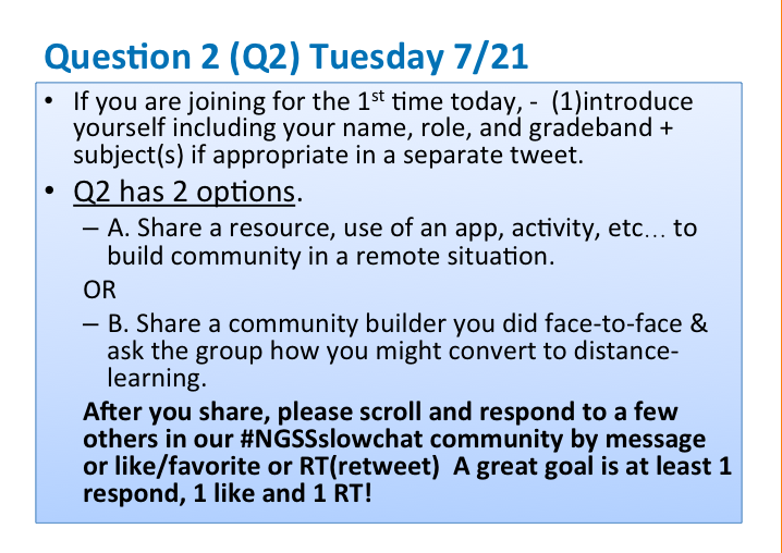 TdiShelton's tweet photo. #NGSSslowchat began by sharing our anxieties about distance-learning so that we could open up the space for new learning (exemplifying- "the passion for stretching yourself &amp; sticking to it= growth mindset" (CDweck) Here is Q2! #NGSSchat https://t.co/EgRJMjPAmU