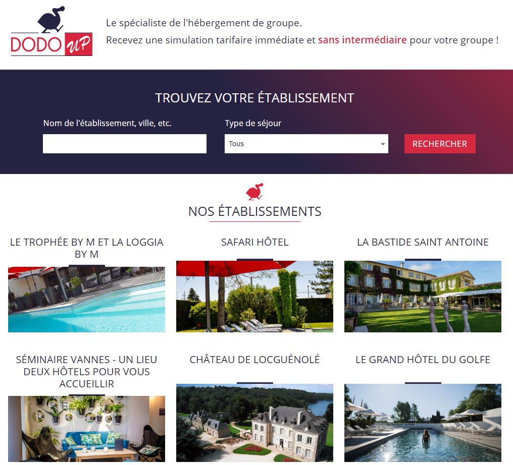 ✅Nouveauté <a href="/do_do_up/">Dodo-Up</a> : lancement de la plateforme de réservation dédiée aux groupes : dodo-up.com
👉Des réservations en direct et sans intermédiaire pour les professionnels du tourisme 
👉 + d'info sur solution.dodo-up.com
#etourisme #hotel #Reservation #groupe