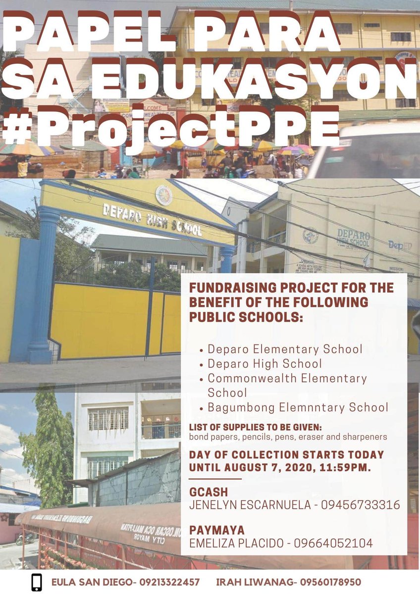jeyyong_'s tweet photo. #ProjectPPE
"Papel Para sa Edukasyon"
Help us provide the basic needs of the students who will be adapting the modular distance learning.
We are accepting monetary and in kind donations (pens, pencils, bond papers, sharpeners and erasers).
Every act of kindness counts. https://t.co/P3mXARqzpN