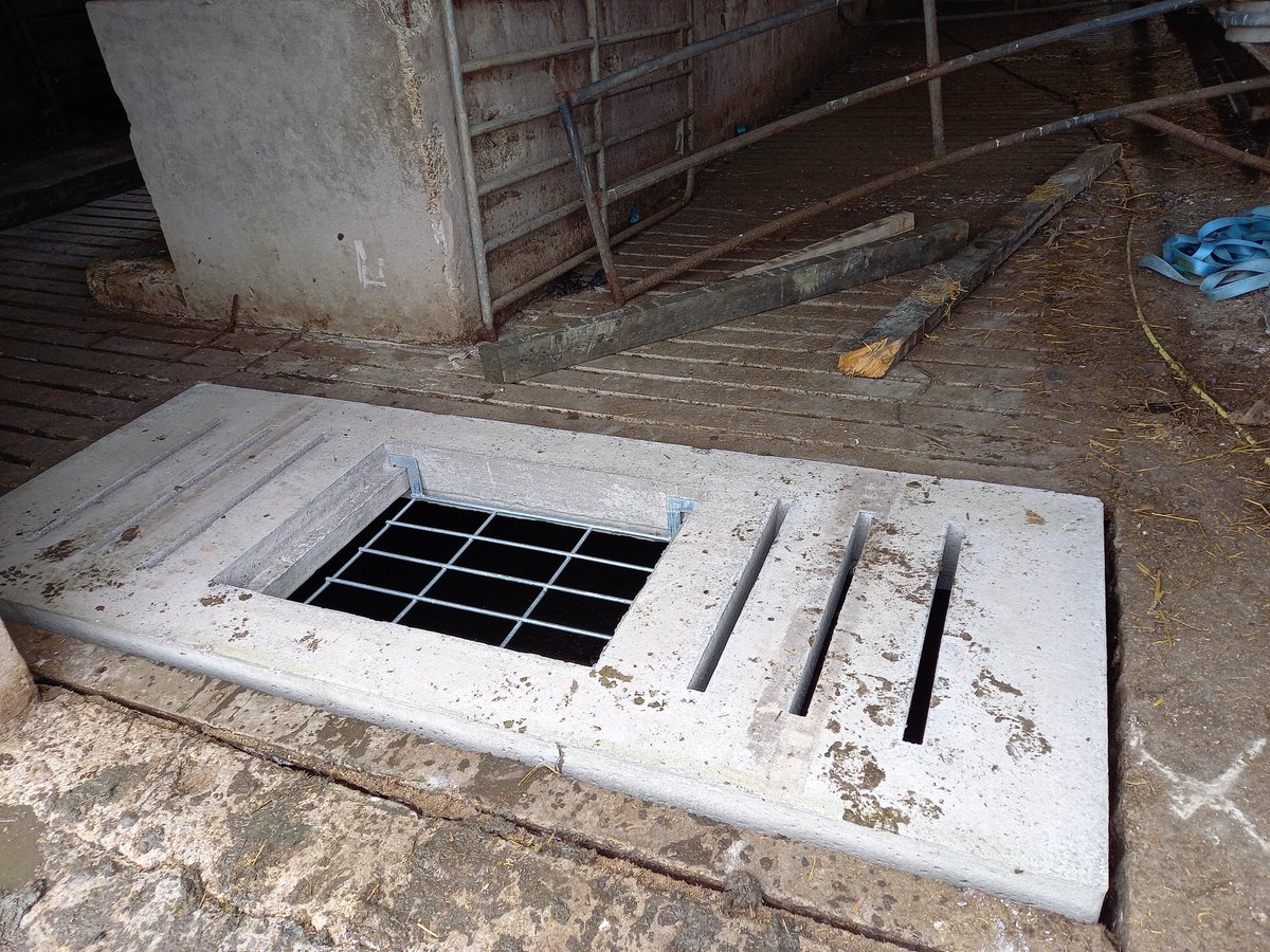 STAFLTD15's tweet photo. Installing manhole slats as part of our plans to improve health and safety on our farm. #FarmSafetyWeek https://t.co/Wku4L85Tg0