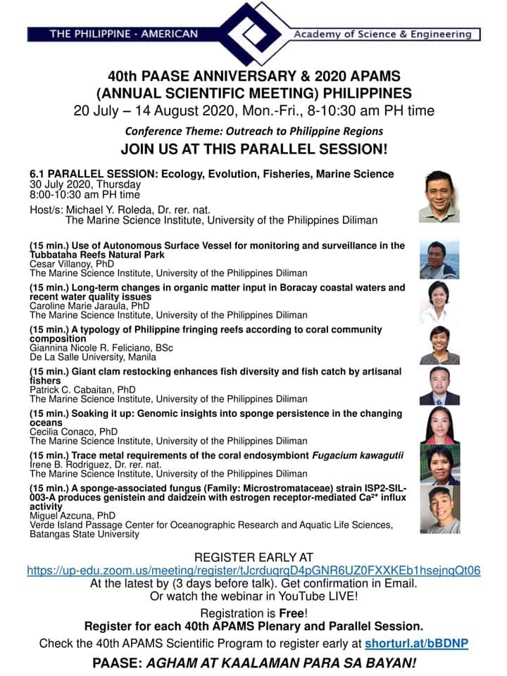 MangingisdaSays's tweet image. WEBINAR ALERT!!!

Filipino marine scientists will discuss various topics in this webinar series.

#SaveOurSeas #ScienceChatPH #ScienceForThePeople
