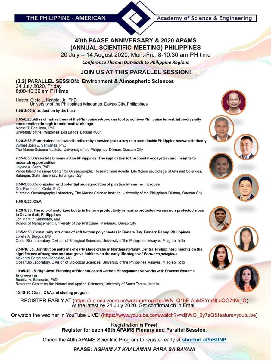 MangingisdaSays's tweet image. WEBINAR ALERT!!!

Filipino marine scientists will discuss various topics in this webinar series.

#SaveOurSeas #ScienceChatPH #ScienceForThePeople