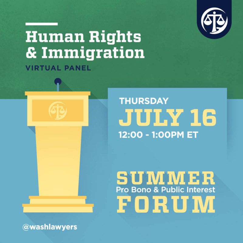 ProBonoResource's tweet photo. 2020 Summer Forum Human Rights &amp; Immigration Panel https://t.co/gviSKQ87nP #probono #probonoresources (Source: Washington Council of Lawyers) https://t.co/YFQCeP35rJ