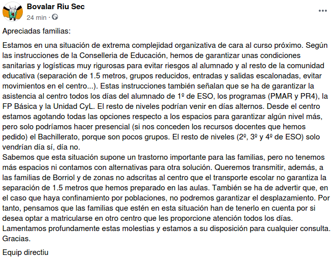 iesbovalar's tweet photo. Informació organitzativa https://t.co/N72J2PMEUU
