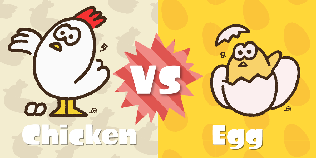 NintendoUKVS's tweet photo. We’re taking another crack at the classic conundrum of which came first: the chicken or the egg? 🐔 🥚

Get ready to pick a side when this 48-hour Splatoon 2 Splatfest begins 21/08 at 11pm (UK time)! https://t.co/GcYGjpOafy