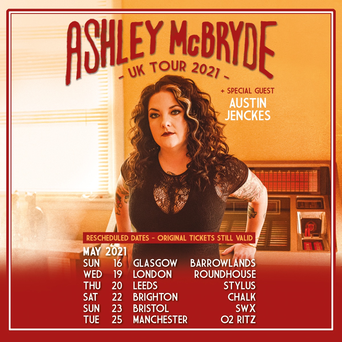 @AshleyMcBryde 's UK tour has been rescheduled - it was going to be in September; now she'll be heading our way in May 2021. All tickets are still valid, new dates are on our gig guide: chriscountry.co.uk/gig-guide/