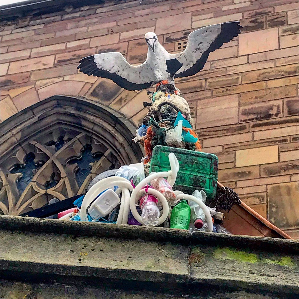 HarwoodAliArt's tweet photo. I enjoyed running down to St Nick’s Church this morning to witness the unveiling of ‘Tidal Shame’ by Gail Dooley - the latest installation for the Liverpool plinth. It’s good to see the church and its congregation engaging with people beyond the aisles. https://t.co/SeDDuPIpN3