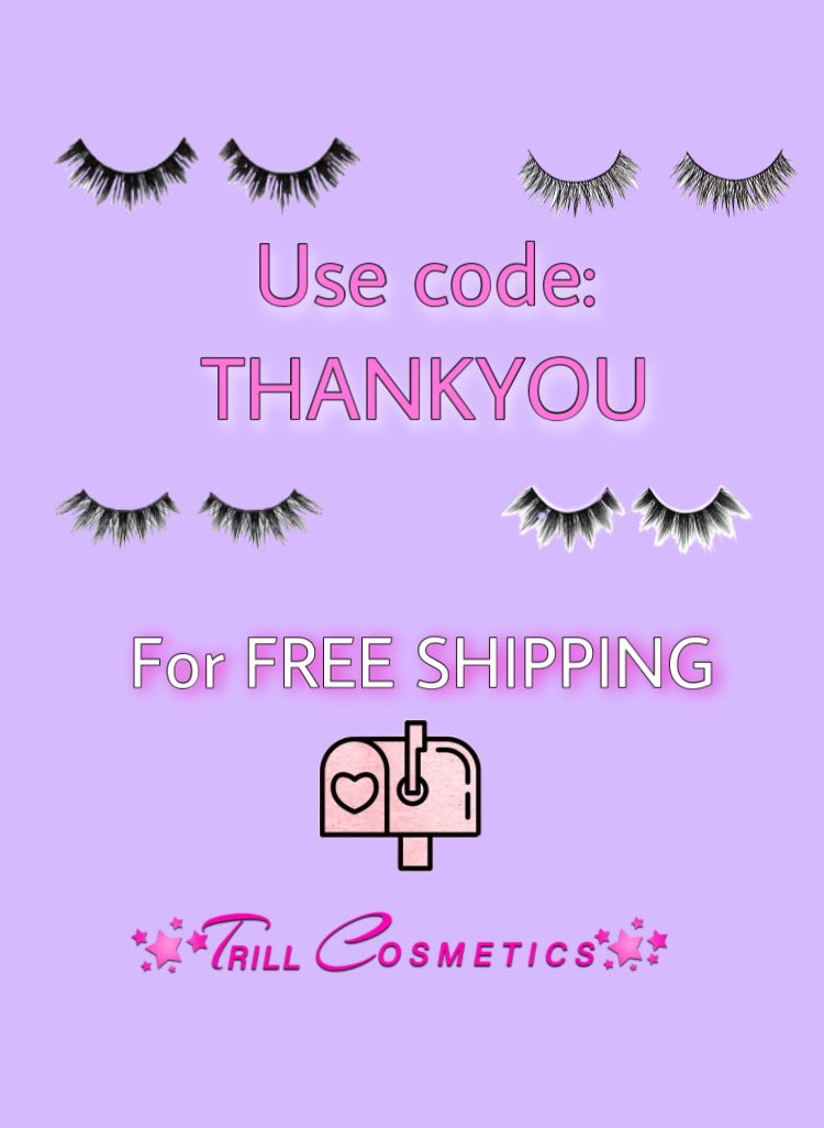 TRILLCOSMETICS's tweet photo. ✨SALE OF THE DAY✨ 
Buy 2 or more lashes and get FREE SHIPPING on your order! 
🛍: https://t.co/tyiUo6mo2A 
#trillcosmetics #lashes https://t.co/efcJwP7eUX