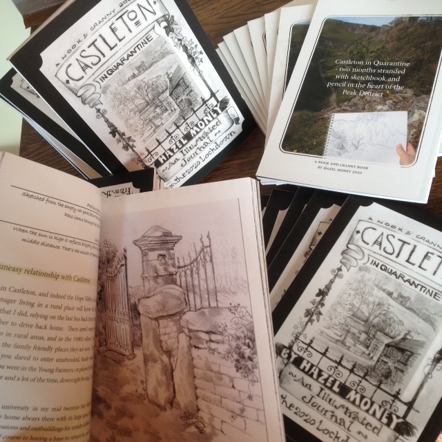 yenomlezah's tweet photo. They've arrived! Exciting times - my "Castleton in Quarantine Lockdown Sketchbook" now available at https://t.co/gB2C1LMPNp Copies are £10 inc P&amp;P, and 10% of each sale goes to Mind Mental Health Charity.
#derbyshire #hopevalley #lockdowndrawing https://t.co/2UMQlo97ks