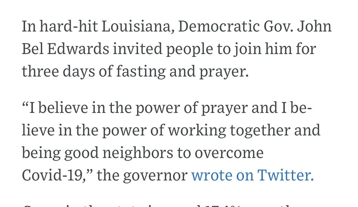 TonyDungy's tweet photo. I applaud the Governor of Louisiana for his boldness in asking people to join him in a fast and time of prayer. It’s not “politically correct” but in times of trouble we have to do what we think is best. So thanks to Gov Edwards for following your heart in leading your state🙏🏽 https://t.co/Vt0tSmcri4