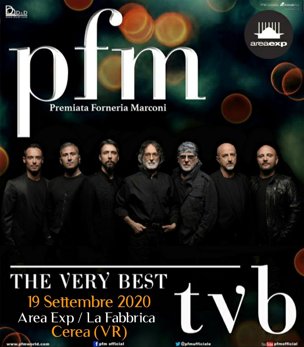 pfmufficiale's tweet photo. Il 19 Settembre saremo all'Area Exp / La Fabbrica di Cerea (Verona) col "TVB - The Very Best" tour!
@AreaExpCerea
#tvbtour #areaexp #cerea #theverybesttour #premiataforneriamarconi https://t.co/piMuVdlAZX