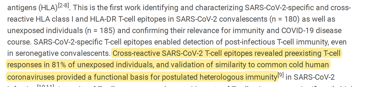 this is important in several ways.1. this resistance is predominantly t-cell mediated. antibodies need not develop and antibody testing is going to miss a lot of cases AND a lot of resistance.there is a reason they do not use IgG tests to measure epidemics.