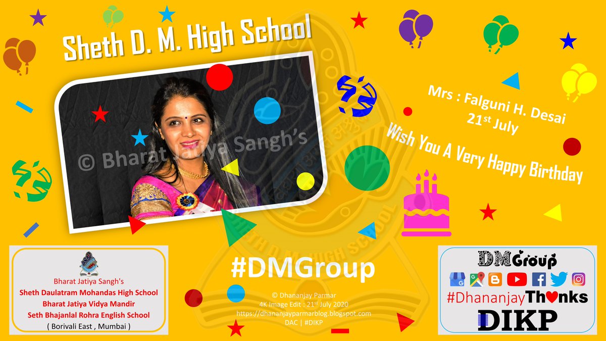 SwamijiSchool's tweet photo. #HappyBirthday #Birtyhday
#BharatJatiyaSanghs #BJS #ShethDMHighSchool #SethBhajanlalRohraEnglishSchool #BharatJatiyaVidyaMandir #SwamijiSchool #BJVM #DMGroup #School #SchoolLife #MySchool #Borivali #Mumbai #India #Asia #DhananjayThanks #DIKP https://t.co/vMRpXTEWSy