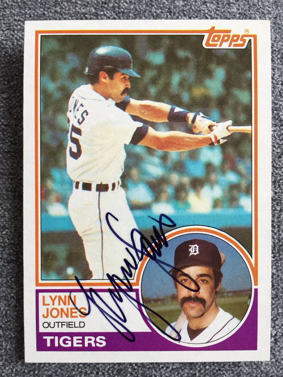 SNETCampbell's tweet photo. #TheDailyCard Lynn Jones: an exceedingly kind man, his affability made a lasting impact on this teenager in the early ‘80’s. He always had time to chat whenever the Tigers or Royals came to Toronto. Later became coach for World Series winning Red Sox in ‘04. Card signed in ‘83. https://t.co/hQUb7BRIuO