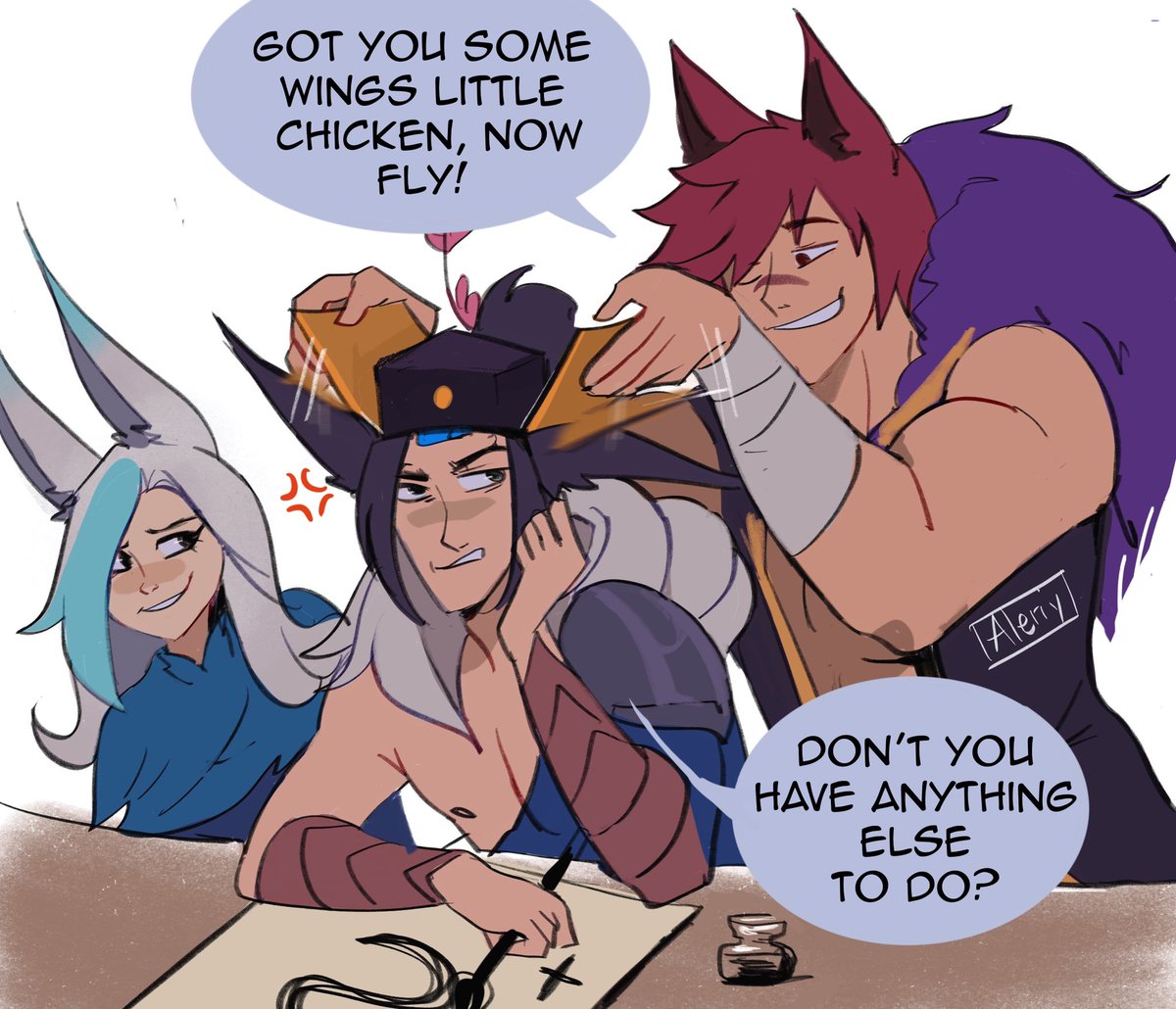 #xayah #sett #rakan #League_of_Legends #ArtofLegends #LeagueOfLegendsFanArt 