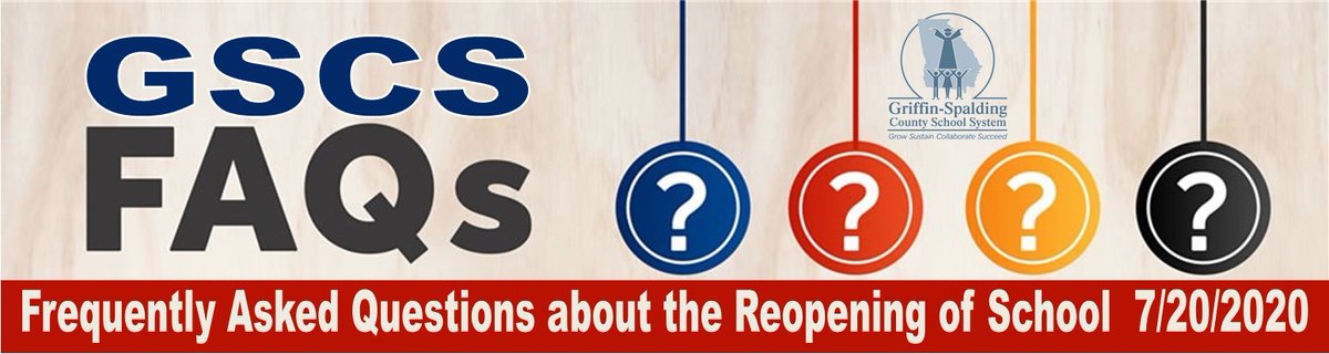 GriffinSpalding's tweet photo. View the GSCS Reopening of School FAQs here: https://t.co/zQ3UeeXSKB https://t.co/KLRjS8SV22