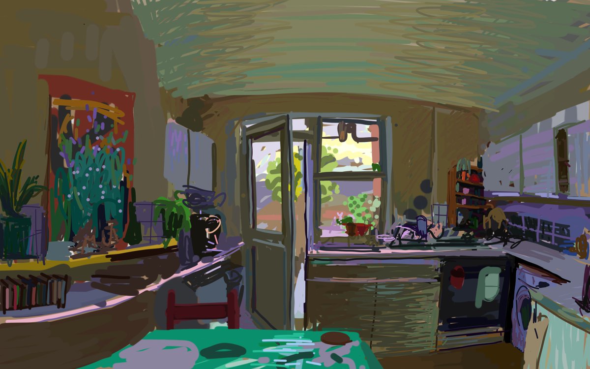 Kitchen Painting.
Initially I was going to paint outside in the garden, but seeing the daylight framed by the kitchen windows seemed more interesting.
#painting #sketch #paint #tablet #app #stilllife #home #study #drawing #indoors #uk #garden #flat #london #summer #daylight