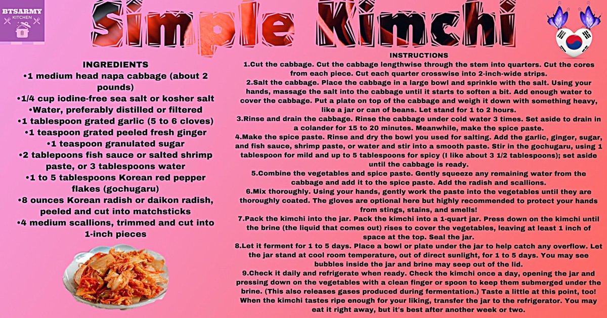 Who doesn’t love Kimchi ?One of the best foods. From spicy to sour it’s a burst of flavors and here we got two different kimchis to enjoy #FromBTSARMYKitchen  @BTS_twt  #BTSFavoriteFoods