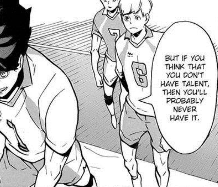 I actually saw someone say, “I felt like Oikawa wouldn’t go pro because he seemed like someone who could accept his limitations.” First of all, lol no, but then again, there is still ~something~ to those words.