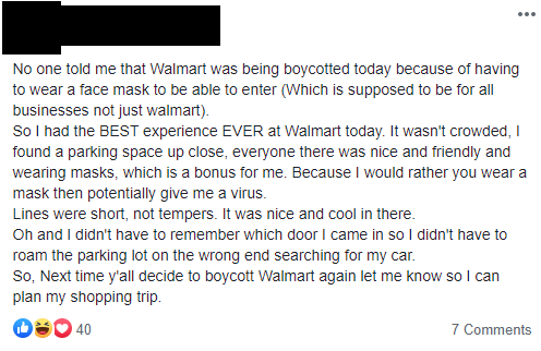 so my mom didn't realize walmart was being boycotted