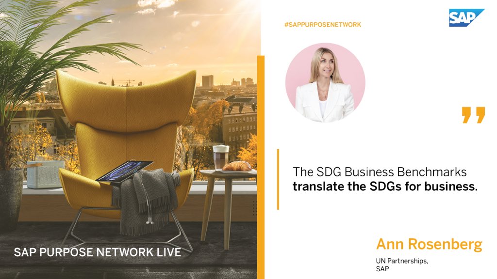 rosenbergann's tweet image. Thanks for joining the session on #SAPPurposeNetwork Live today and learn about the #SDGAmbition #BusinessBenchmark.