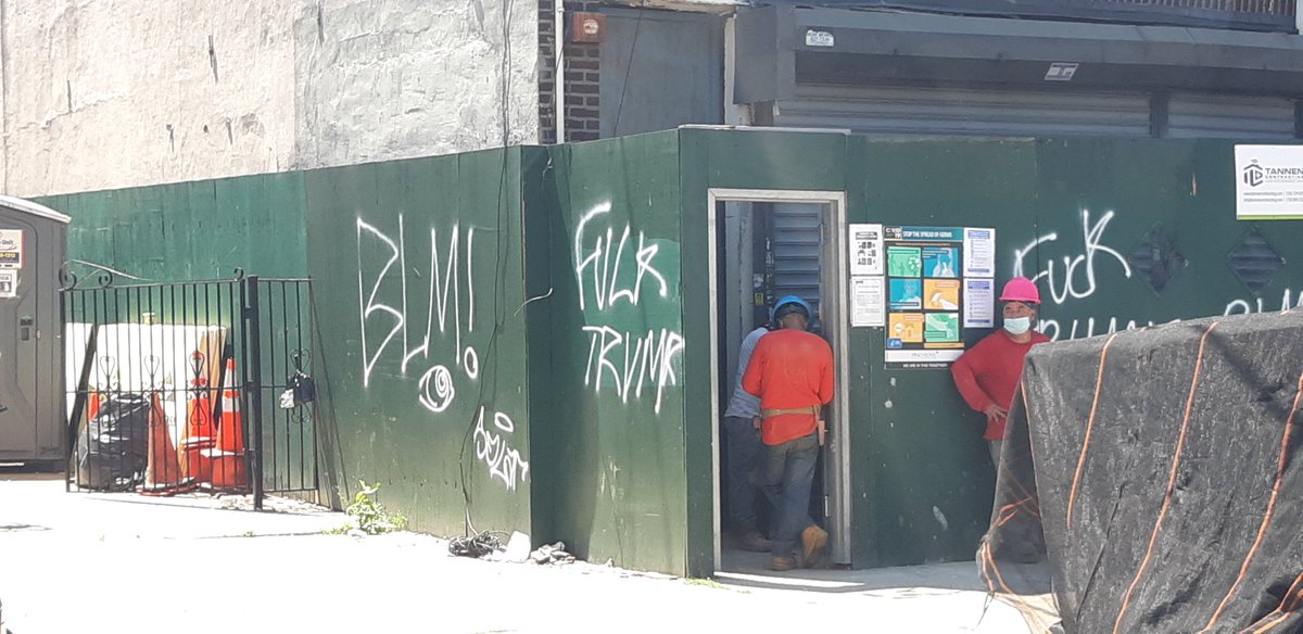 nycphotog's tweet photo. BLM terrorists at it again with the continuation of graffiti on sidewalks ,private property,synagogue, city property all over Midwood E. 20s and E.30s. This is 12 to 6 AM every night. https://t.co/Rzic4LfXVK