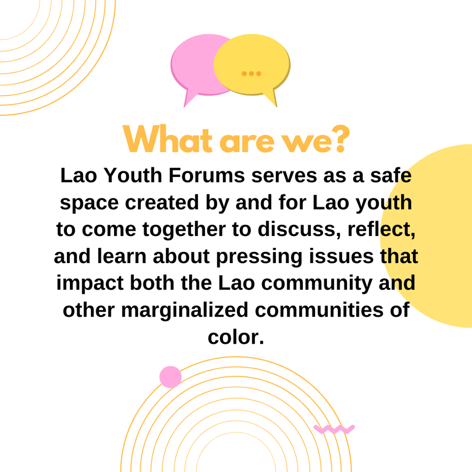 LSAFresnoState's tweet photo. Lao Youth Forums is a new platform for members of the second generation and Generation Z to build a supportive community while engaging in conversations on current issues and experiences as Lao youth.

IG: laoyouthforums
FB: Lao Youth Forums

About: https://t.co/bIL1NIYgh9 https://t.co/pbFJhmJb3Y