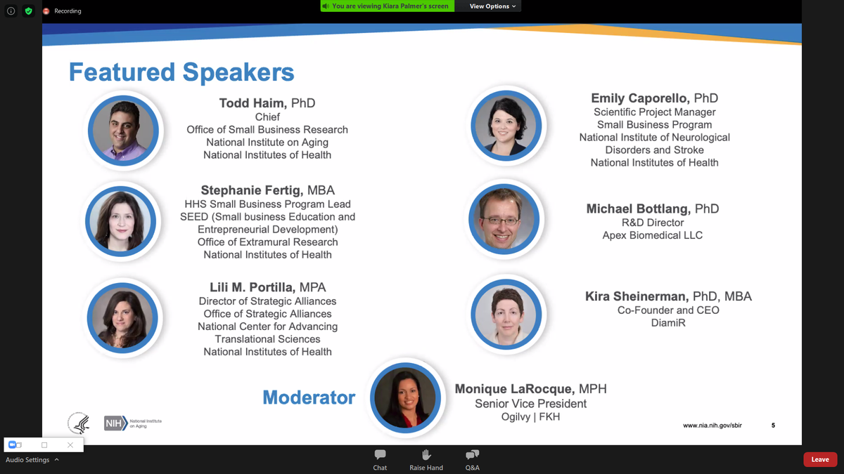 nihseed's tweet photo. The NIH #SBIR #STTR #CRP and Phase IIB Application webinar has started!! Thanks to all the speakers who'll be highlighting some important information 
@NIA_SBIR @NINDSfunding @ncats_nih_gov https://t.co/Y4PJWx6LxV