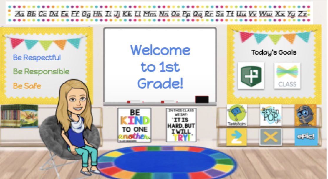 wall_class's tweet photo. Loved creating my own Bitmoji classroom today! @BCSDBEES @PosProject #loveoflearning #creativity #virtualclassroom https://t.co/MAQtCrz6pk