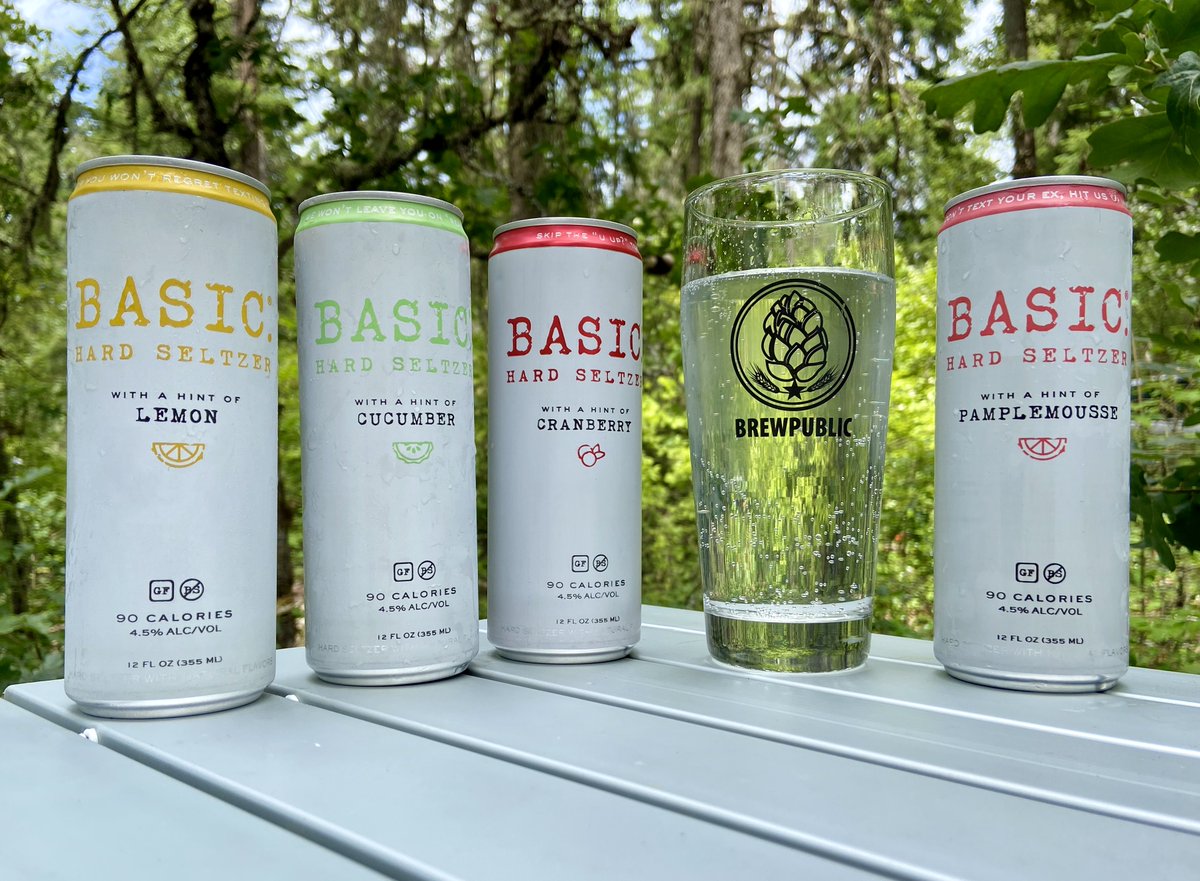 BREWPUBLIC's tweet photo. Basic Vodka releases its offshoot, Basic Hard Seltzer that are available in four flavors – Lemon, Cucumber, Cranberry, and Pamplemousse – in a Variety 12-pack. Details: https://t.co/G0RZy9qqmF #basichardseltzer #drinkbasic https://t.co/2fRzm9iovh