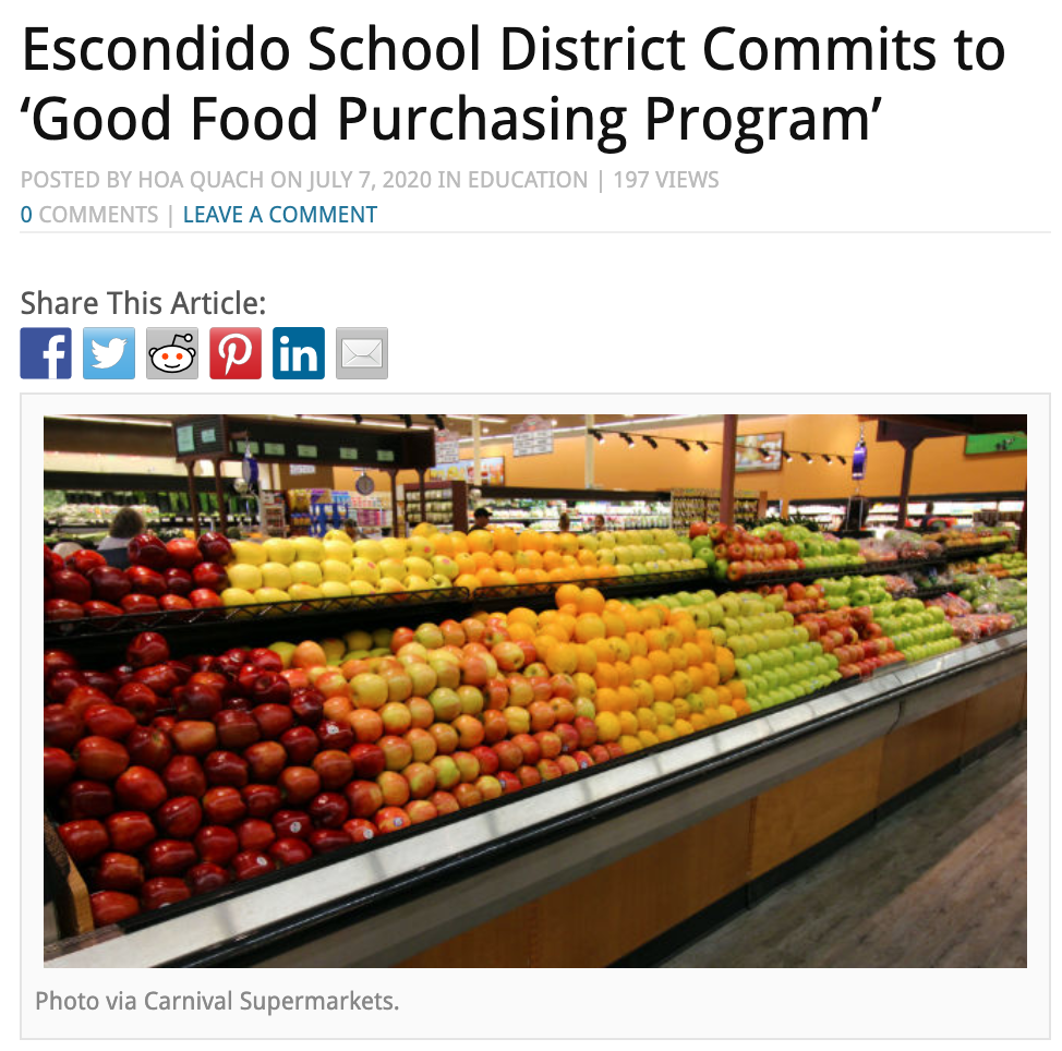 goodfoodcities's tweet photo. #GoodFoodRising
Serving more than 3 million meals annually, “@EUSD is poised to have a significant impact on students, food vendors, and growers across the region." Read more at: https://t.co/7w7O2nYftl
@sdfoodsys https://t.co/1Ytv8TyKrZ