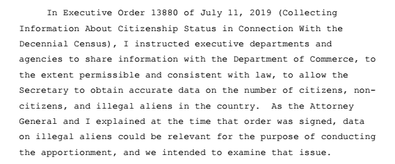 I'll focus on this particular passage of the Executive Order. The Census Bureau has five months to devise and implement a methodology to make a citizenship correction to the apportionment numbers. I do not think that is possible. You can't just do this on the back of an envelope