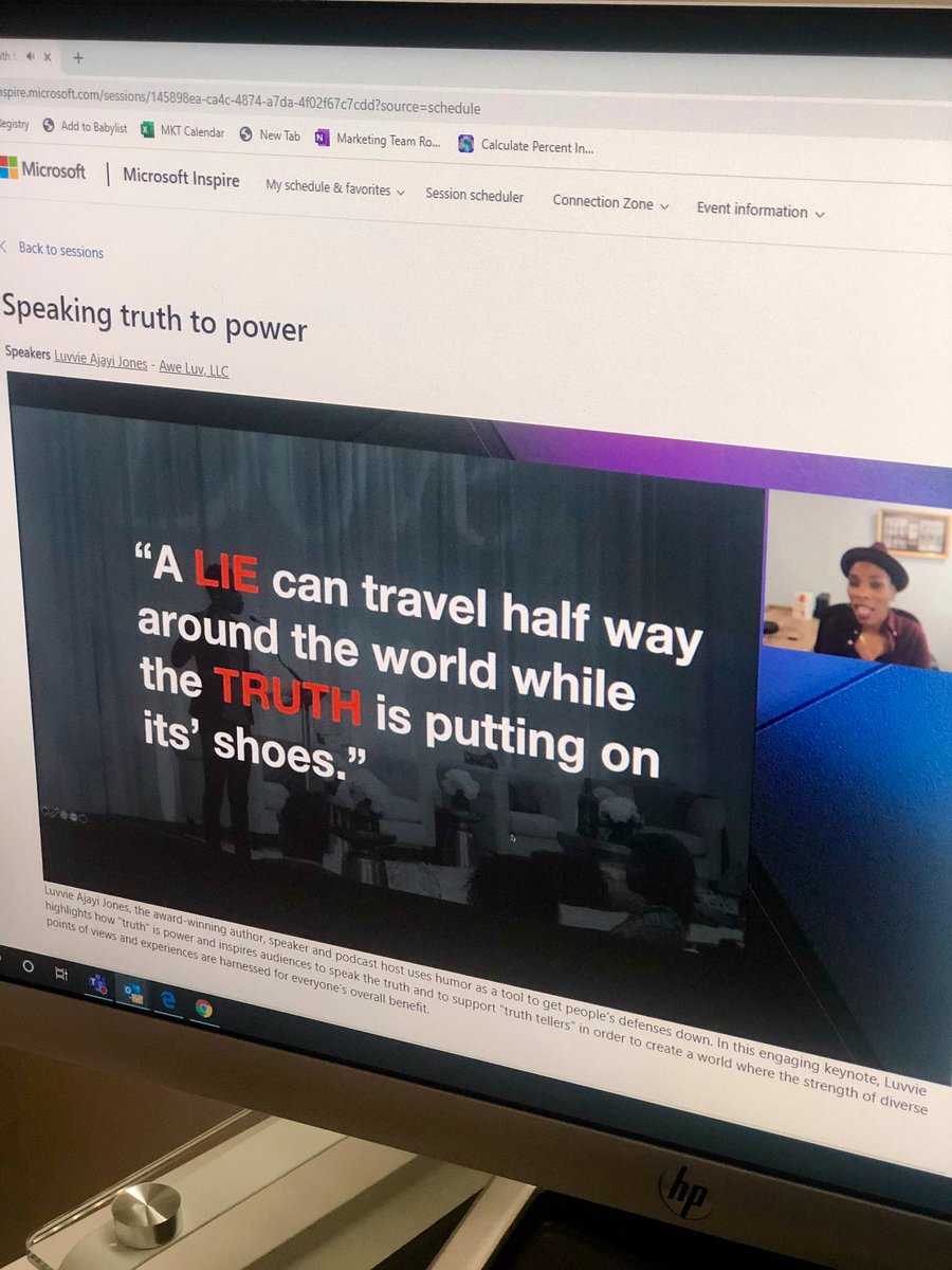GaebelMK's tweet photo. @iLuvvit “Speaking truth to Power” at #MicrosoftInspire. So true... great quote. https://t.co/vI7leE9561