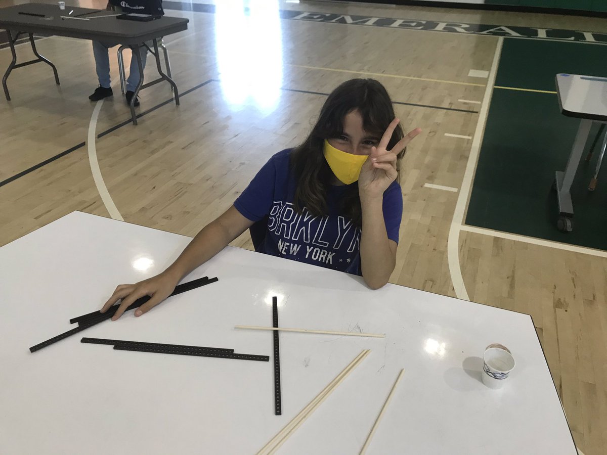 GeckDavid's tweet photo. @EmSTEAMCVUSD students in Mr. Escobar’s and Ms. Singer’s summer enrichment classes safely socially distanced and properly masked in the gym, making catapults to learn about weapons of the Roman Empire! https://t.co/4Ws2cWt0DJ
