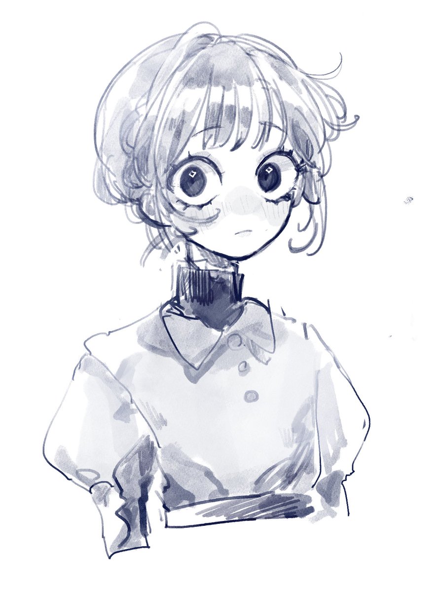 1日一枚描くやつ いつもは輪郭だけど目から描いてみた ふせご のイラスト