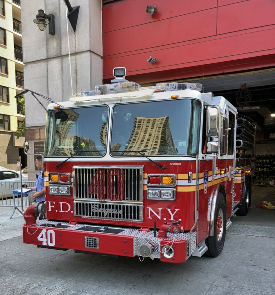 NYCFireWire's tweet photo. Congrats to the Cavemen Engine 40- they just took delivery of their new 2020 Seagrave pumper. The new Tower Ladder 35 is expected by the end of the year. #FDNY #TheCavemen https://t.co/bfvBdMXEYa
