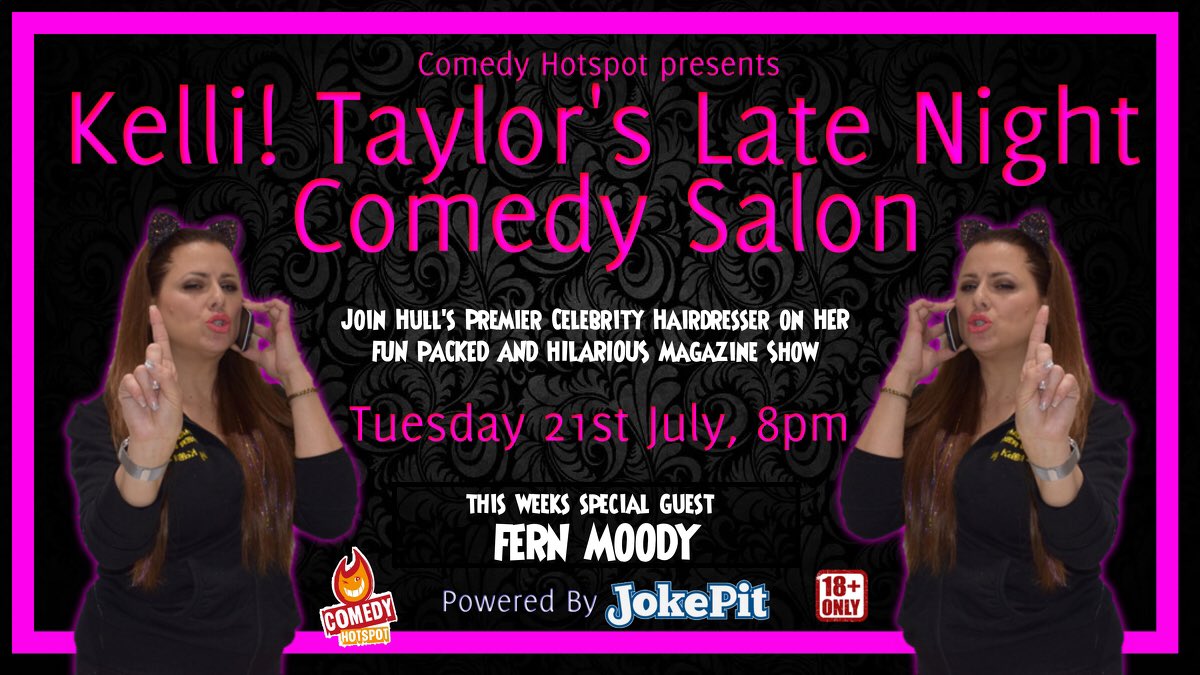 KELLI! TAYLOR is back 2nite at 8pm with more fun adult chat for your entertainment. This weeks guest is the hilarious Ferm Moody. Be sure to tune in by using this link. ➡️➡️facebook.com/JokePit/videos…⬅️⬅️ <a href="/KelliiTaylor/">Kelli! Taylor 💇🏻‍♀️💅🏼💖</a> <a href="/comedy_hotspot/">Comedy HotSpot</a> <a href="/PromoteComedy/">JokePit The Comedy Box Office</a> <a href="/RadioHumberside/">BBC Humberside</a> <a href="/lincsblogger/">Lincolnshire Blogger</a>