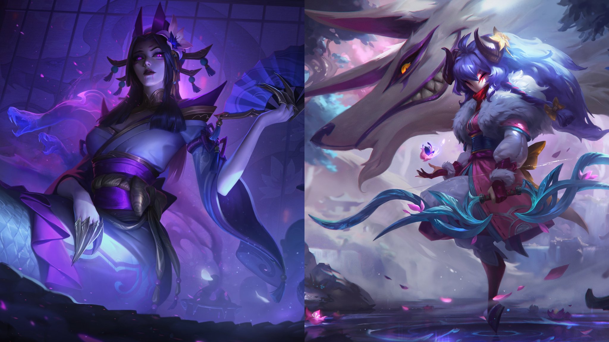 “New Spirit Blossom skins revealed for Cassiopeia, Kindred, Riven, and Ahri...