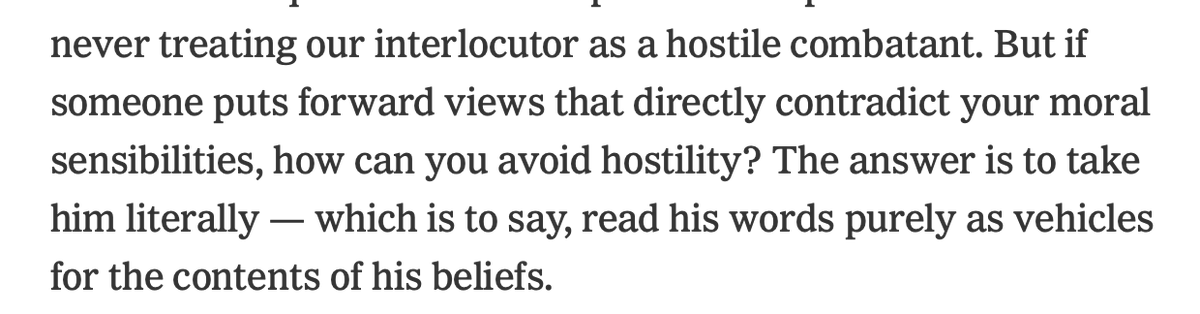 surprising: the content of a belief cannot be in itself sufficient to make one hostile?