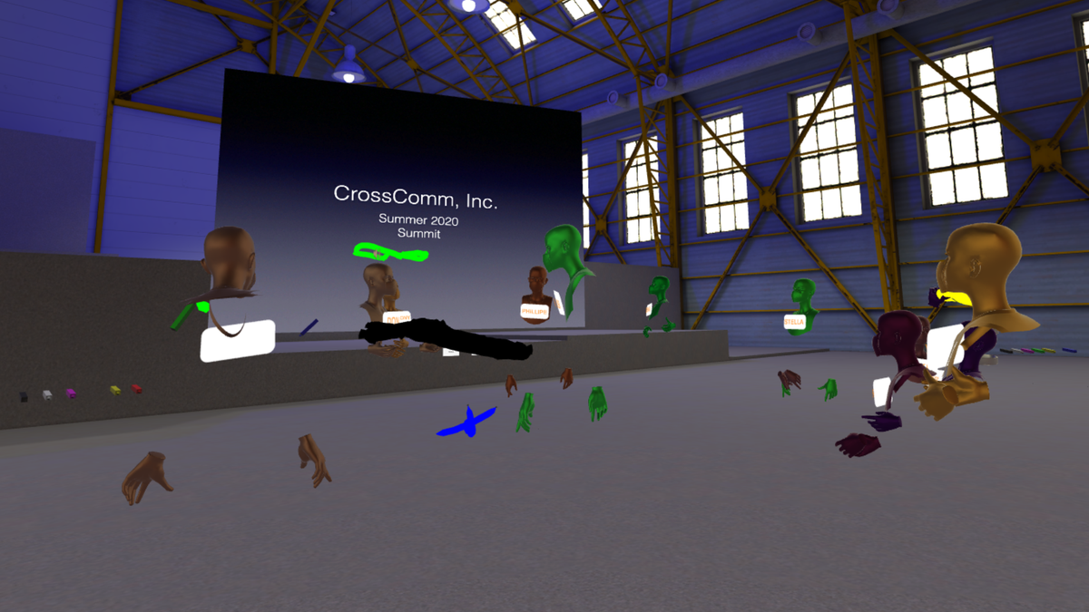 CrossComm's tweet photo. Today begins CrossComm's Summer Summit! We do this every year, but #COVID19 forced us to change things up. Instead of meeting in-person, we are joining together in a #virtualreality collaboration environment built by our AR/VR developers! The future is now! https://t.co/TZdiZQOxTl
