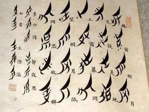 Nüshu 女书 (women's script) is probably the only script in the world used exclusively among women. It's phonetic (whereas Chinese characters are logographic) and is based on the dialect of Jiangyong, Hunan, where it originated. There are some origin theories and the one I like