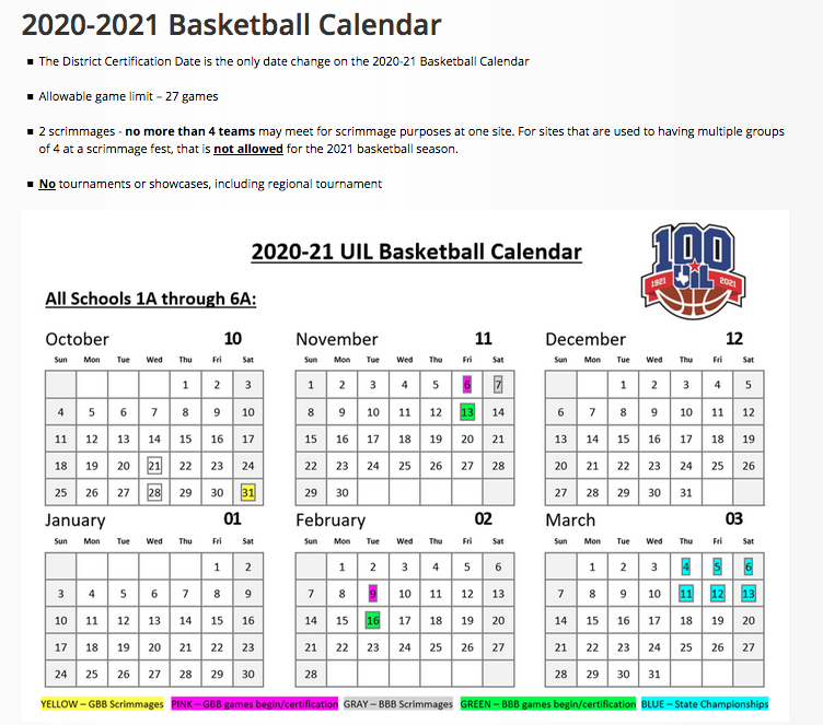 hoopinsider's tweet image. UIL #COVID19 basketball season schedule update: