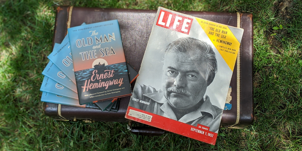 ScribnerBooks's tweet photo. Happy #Hemingday! It's Hemingway's birthday & we're celebrating with a sweeps - enter for your chance to win a copy of newly reissued #TheOldManAndTheSea! ⛵One lucky grand prize winner will also receive a 1952 copy of @LIFE, where the story first ran: https://t.co/yysOkGSp6M https://t.co/XEsnmbfiFR