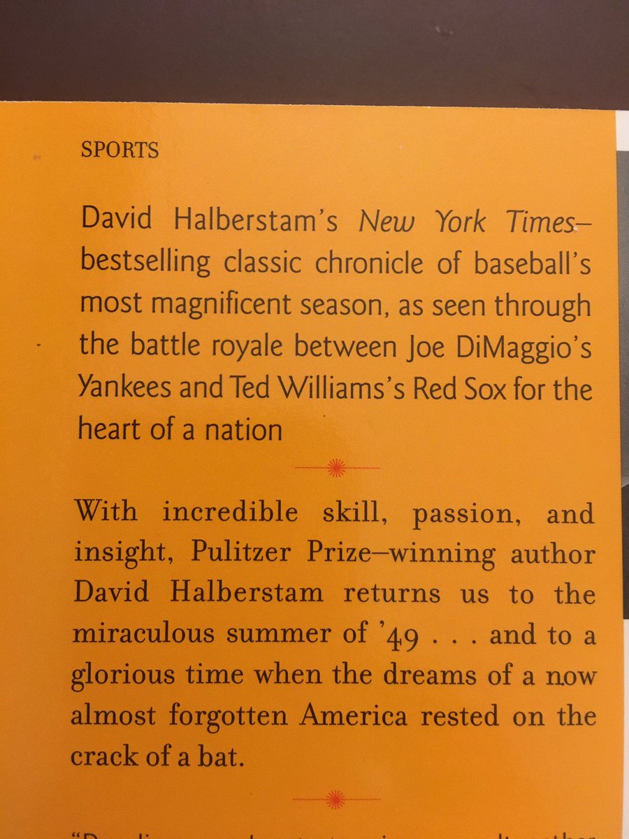 Suggestion for July 21 ... Summer of ‘49 (1989) by David Halberstam.