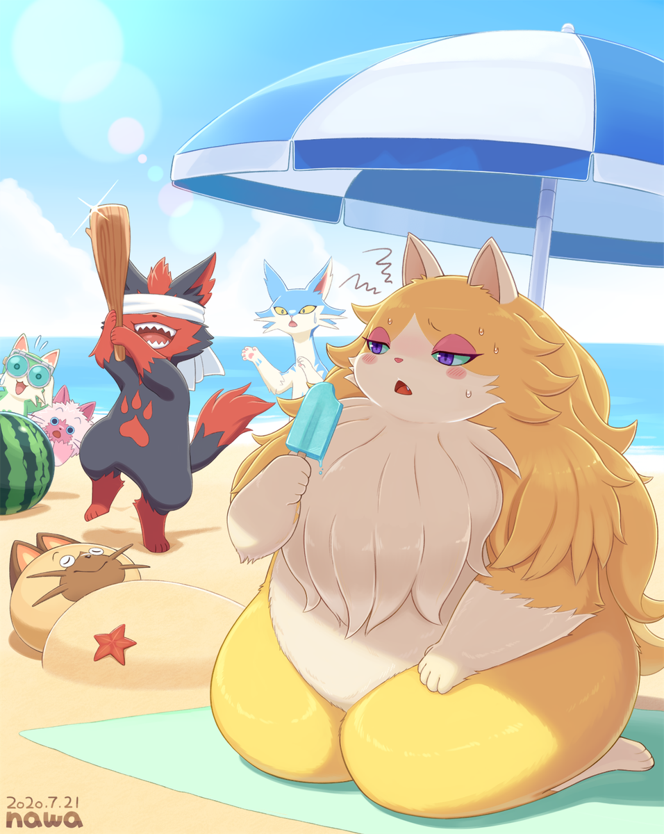 ﾅﾜﾀﾛｰ 夏なのでビーチに来たナンバーズを描きました Mhst Rideon