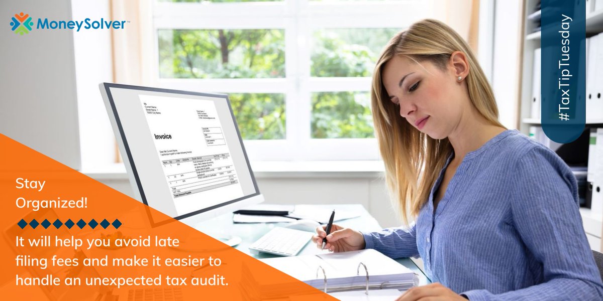 money_solver's tweet photo. #TaxTipTuesday - Organized books and detailed supporting documentation is a must for small business owners who want to stay on track and out of trouble with the #IRS! https://t.co/6DqeZb8wTI