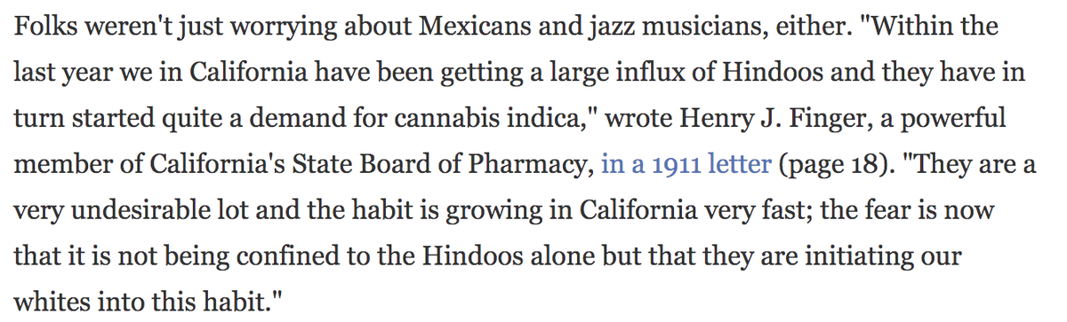 And it wasn't just anti-Mexican sentiment, either. Here's it being tied to anti-Hindu sentiment back in the 1910s in California: