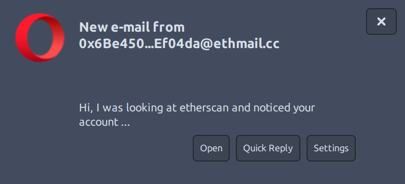 xunkulapchvatal's tweet photo. Little teaser of ETHMail Push Notifications. 

They will work on desktop and mobile and notify you about new emails and possibly other things related to your  ethereum address.

work-in-progress https://t.co/UxxMs1epLx
